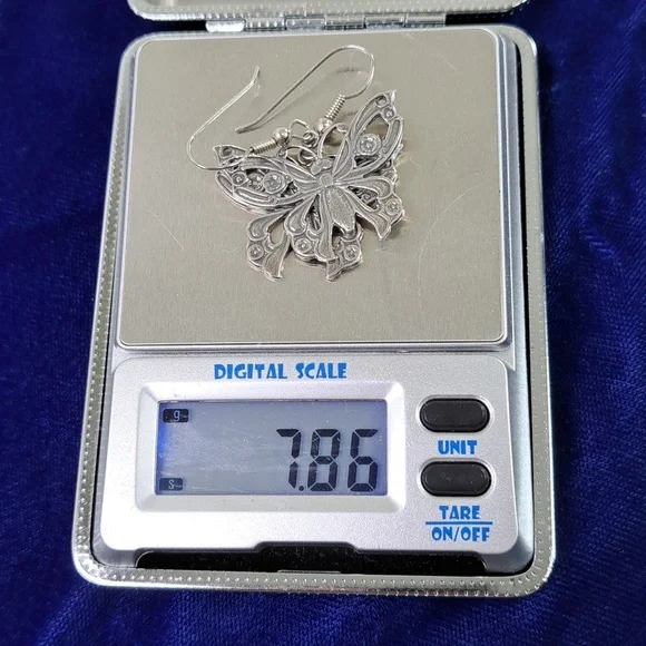 Butterfly ๐ฆ Sterling Silver Dangle Hook Style Earrings - Picture 9 of 15